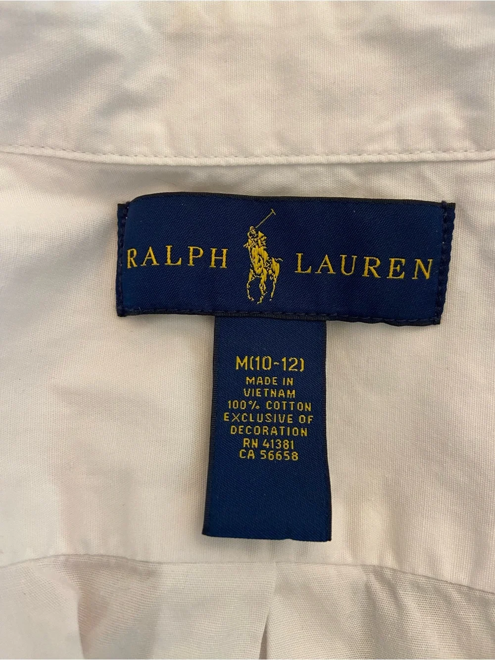 Ralph Lauren White Short-Sleeve Oxford Shirt Boys M 10-12